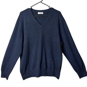 Lynon Mens Cashmere Sweater V-Neck Pullover Size 48 Designer Timeless Preppy